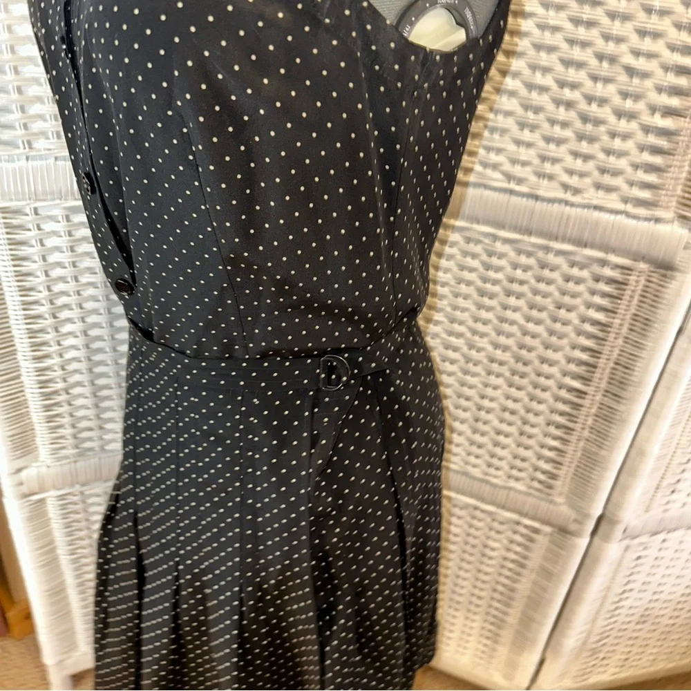 AKRIS punto Silk Polka Dot Sleeveless Dress size 12 - Picture 4 of 13